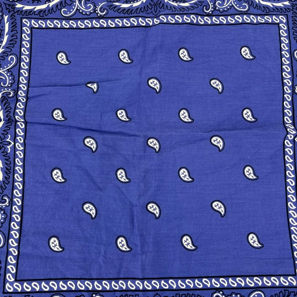 1960s Blue‎ Bright Indigo Bandana All Cotton Fast Color RN 13960
